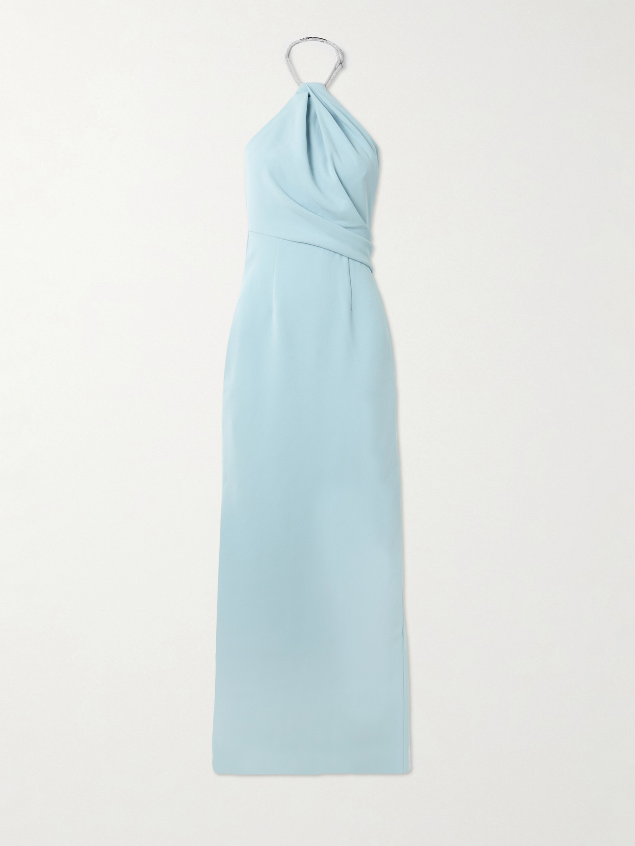 Riva Embellished Draped Crepe Haltnerneck Gown - 1