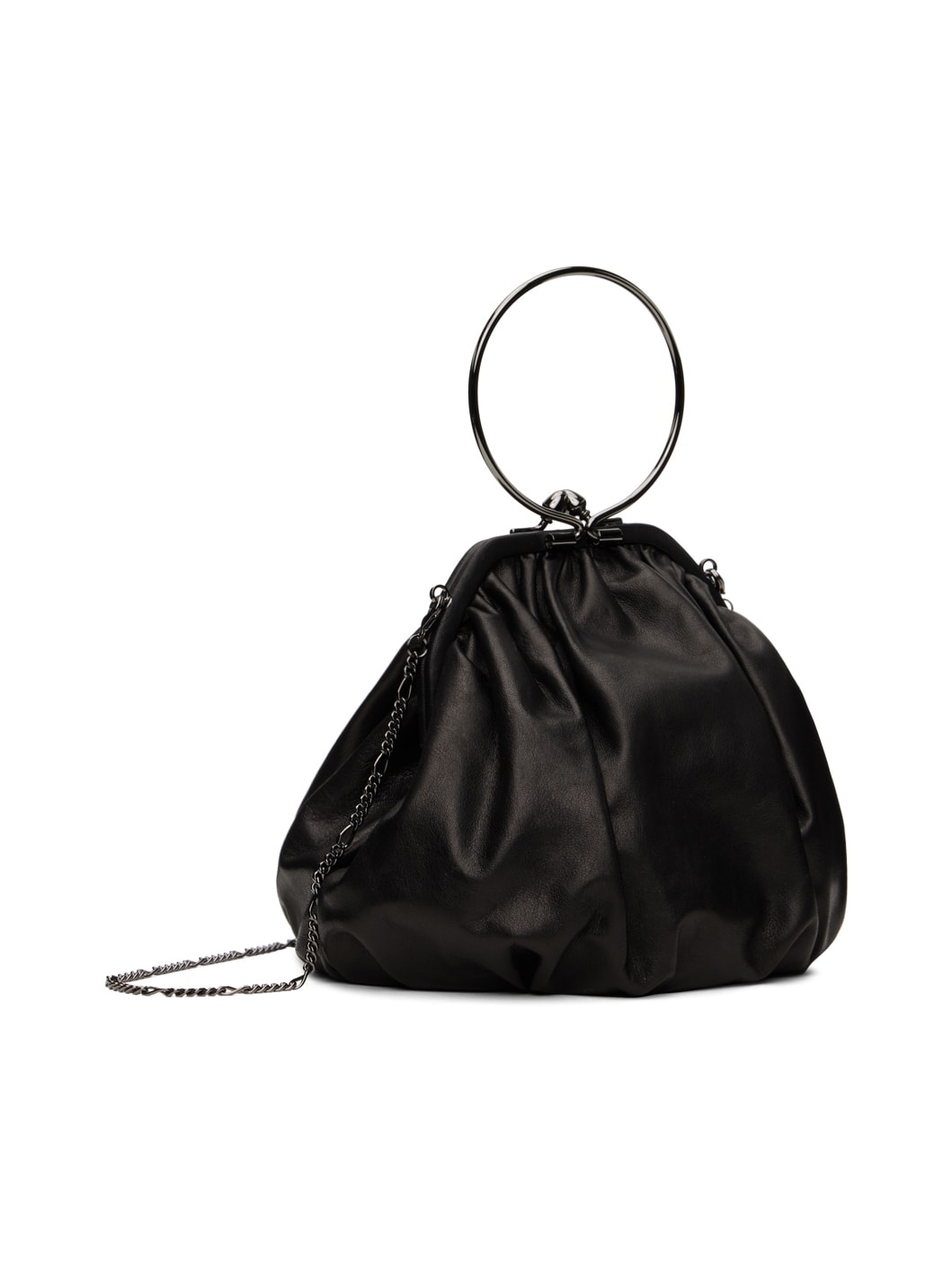 Black discord Clasp Drape Bag - 3
