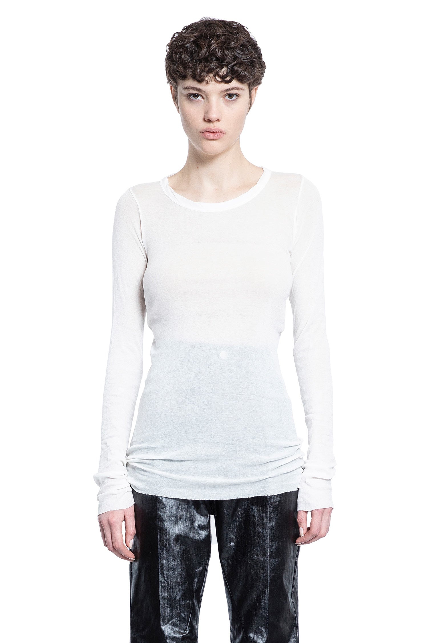【関税込み】Rick Owens グリーン Hollywood Rib 長袖Tシャツ RICK OWENS DRKSHDW | Hollywood Printed Jumbo Cotton T-shirt