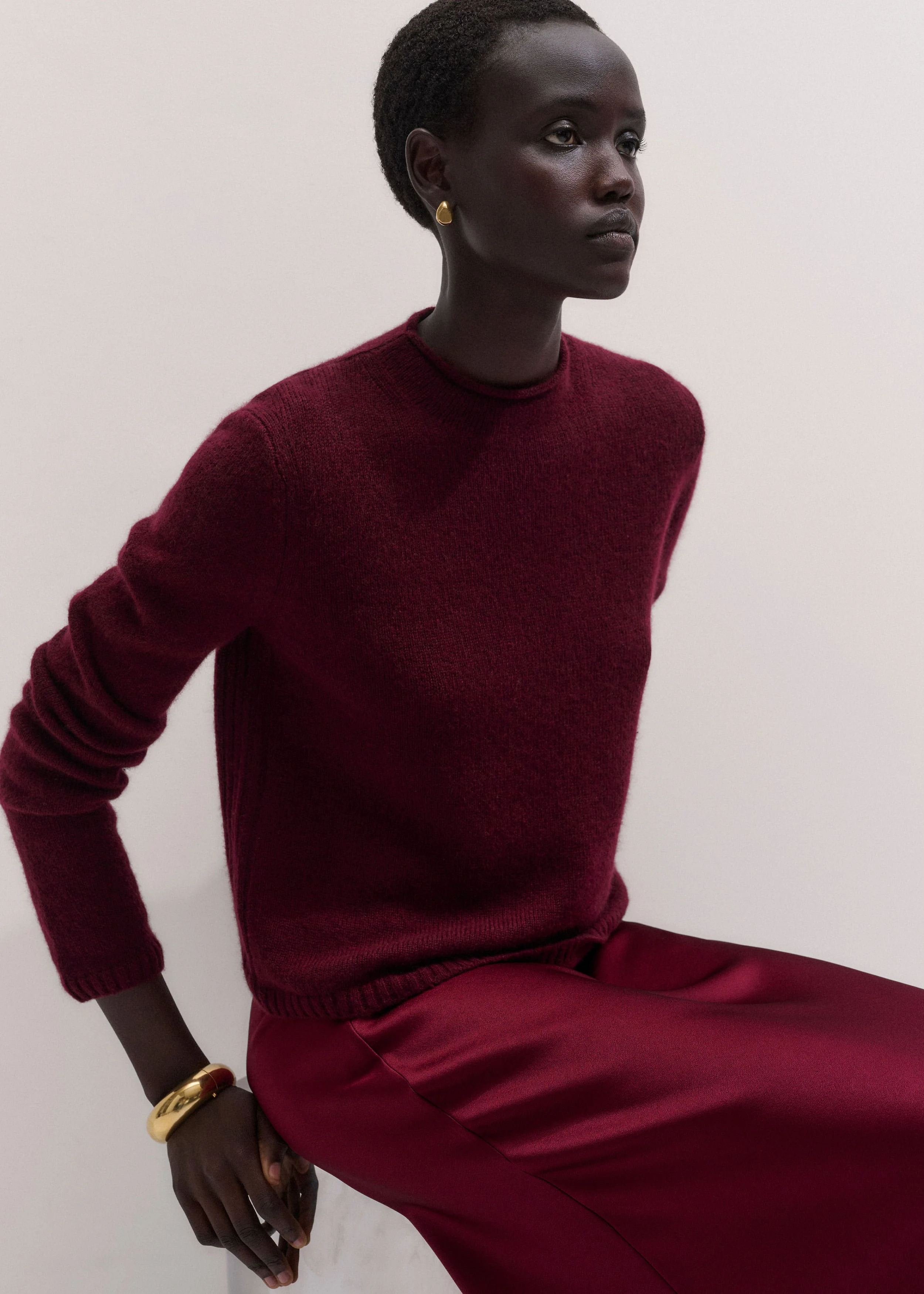 High Neck Straight Sweater - 1