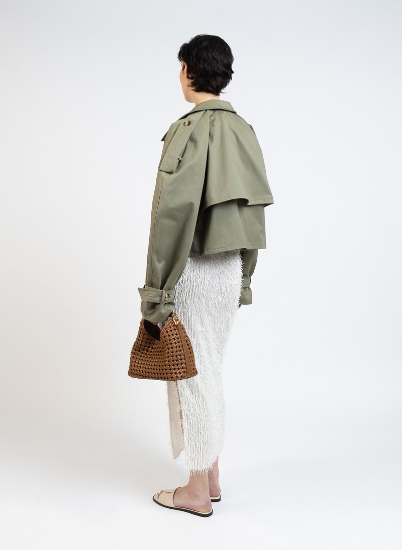 Cropped Trench Coat/Khaki 4