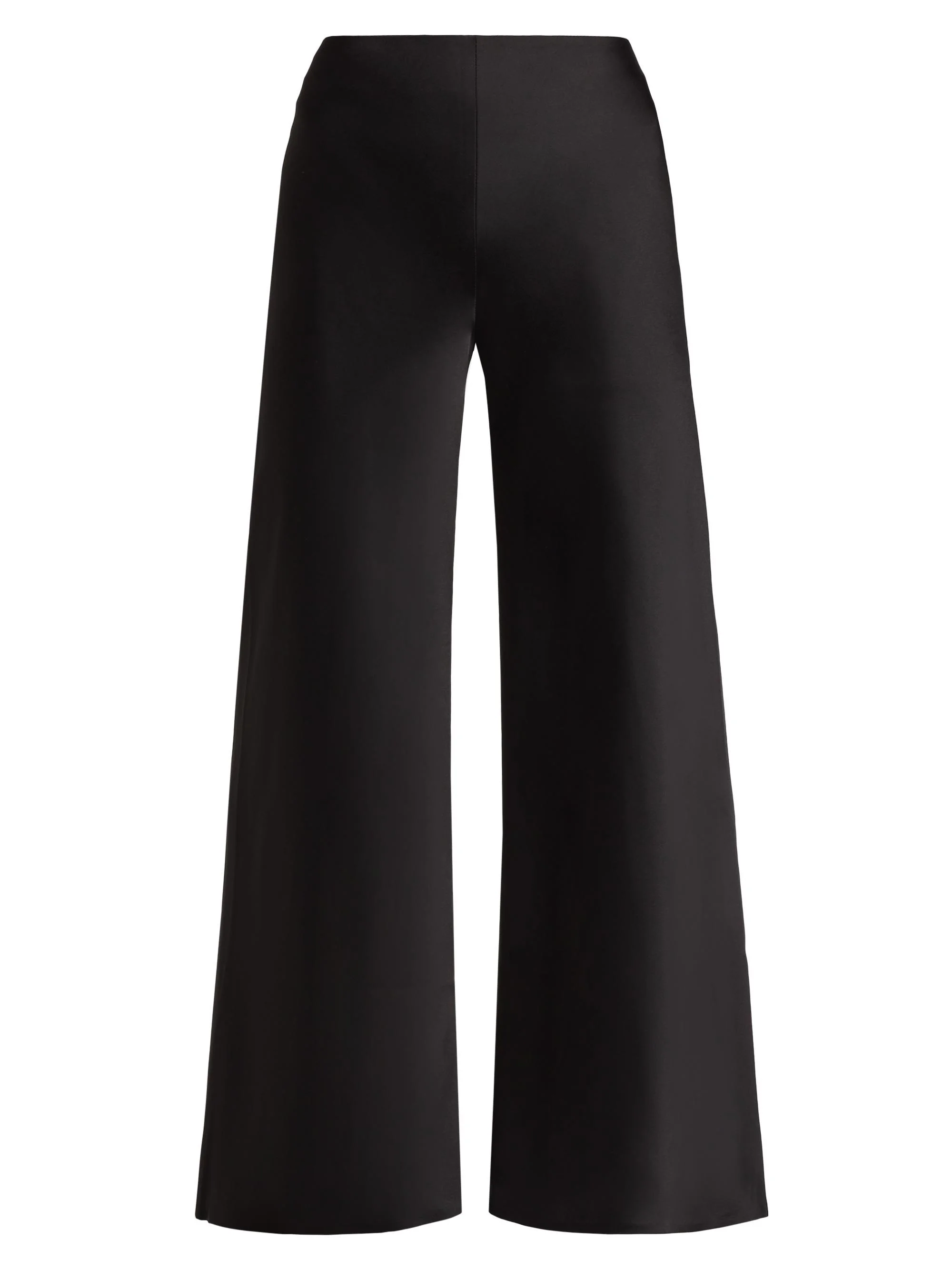 Women's Bias Satin Elephant Pants - Black - 1