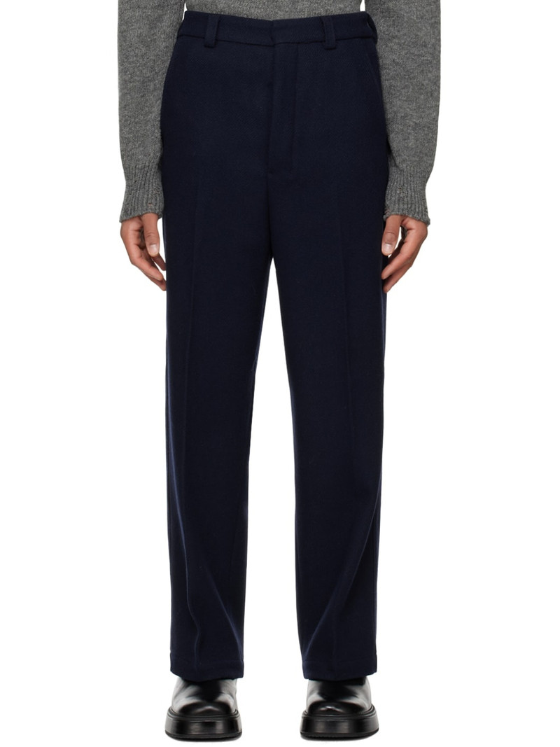 Navy Wide-Fit Trousers 1