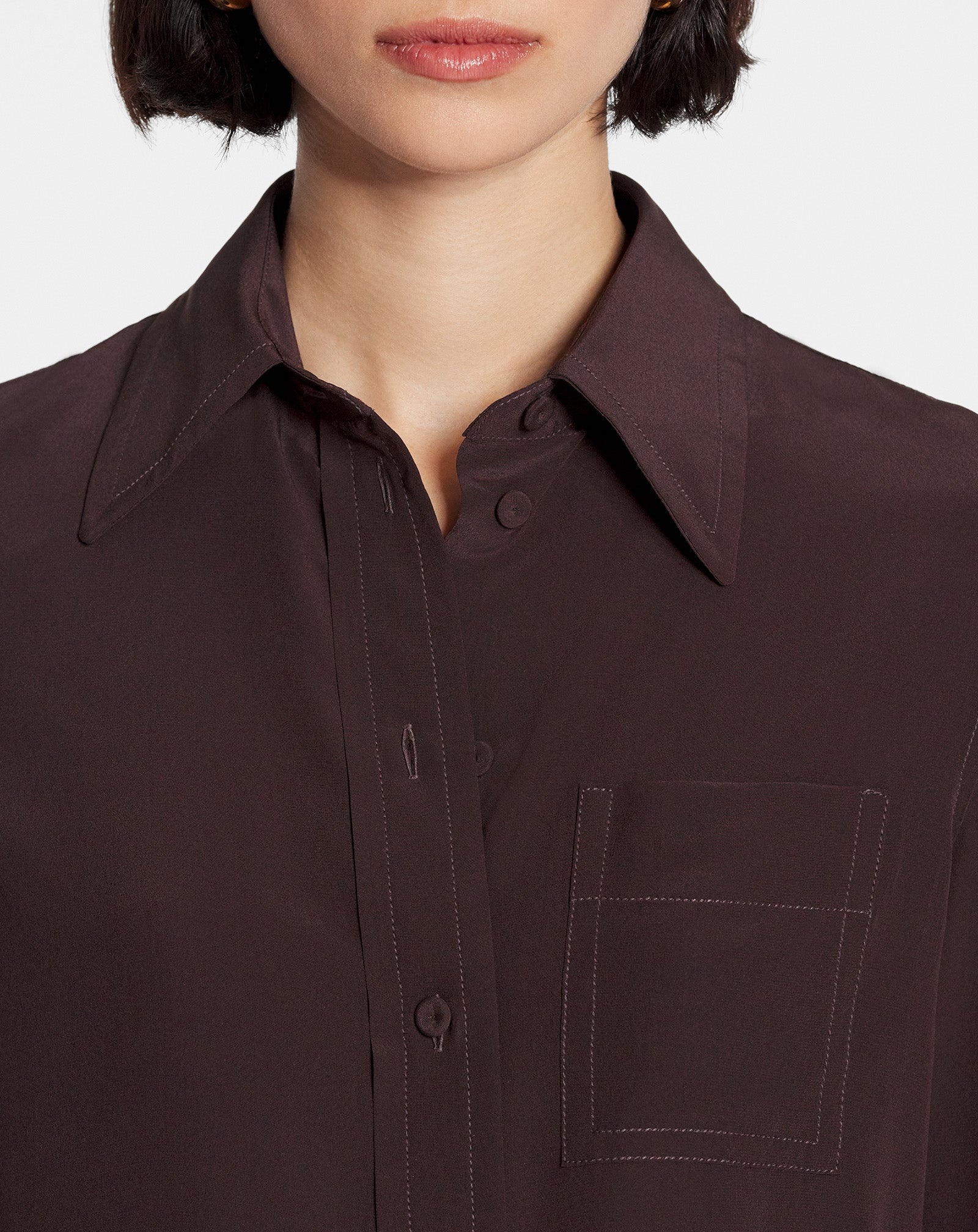 CLASSIC CREPE DE CHINE SHIRT - 5
