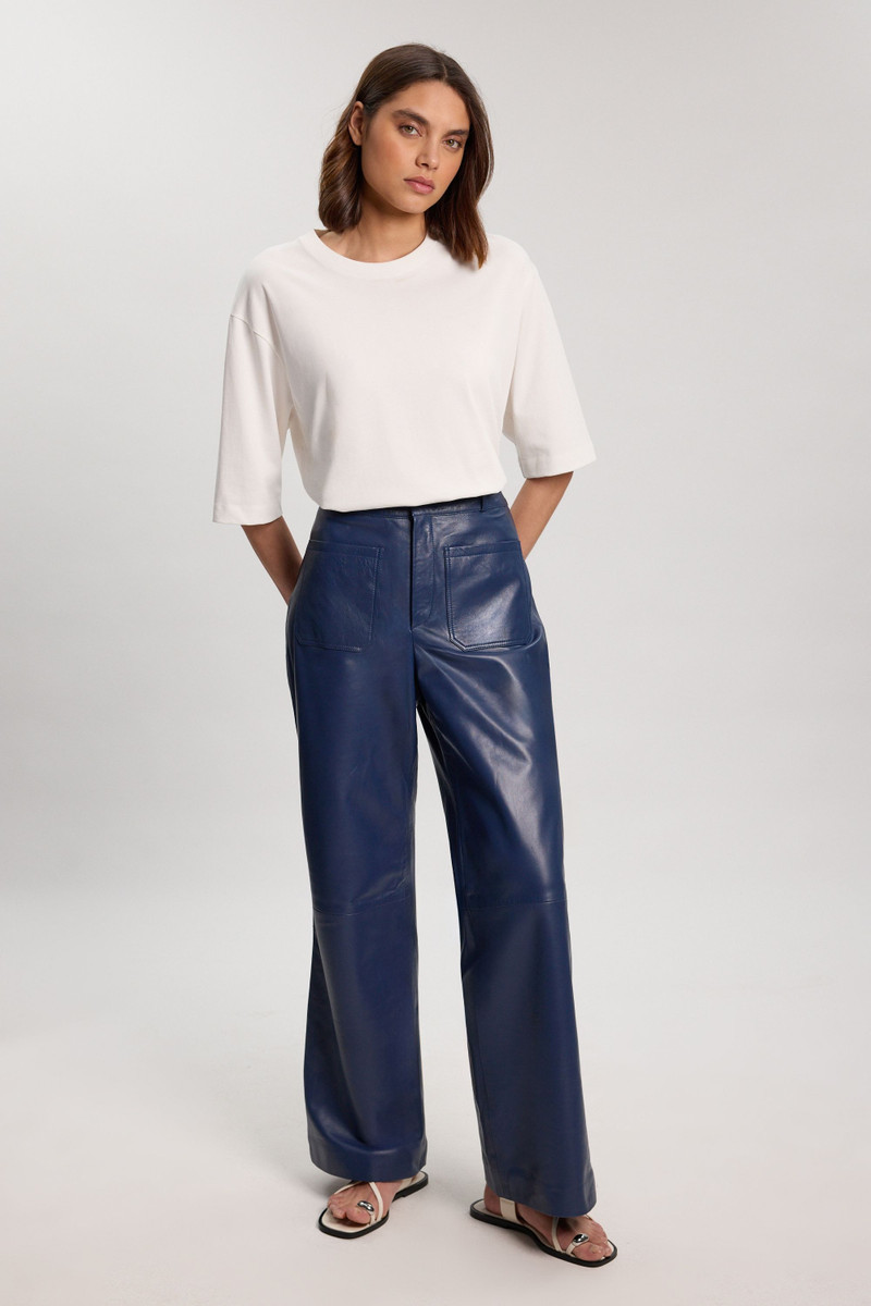 Leather Straight Leg Trouser 1