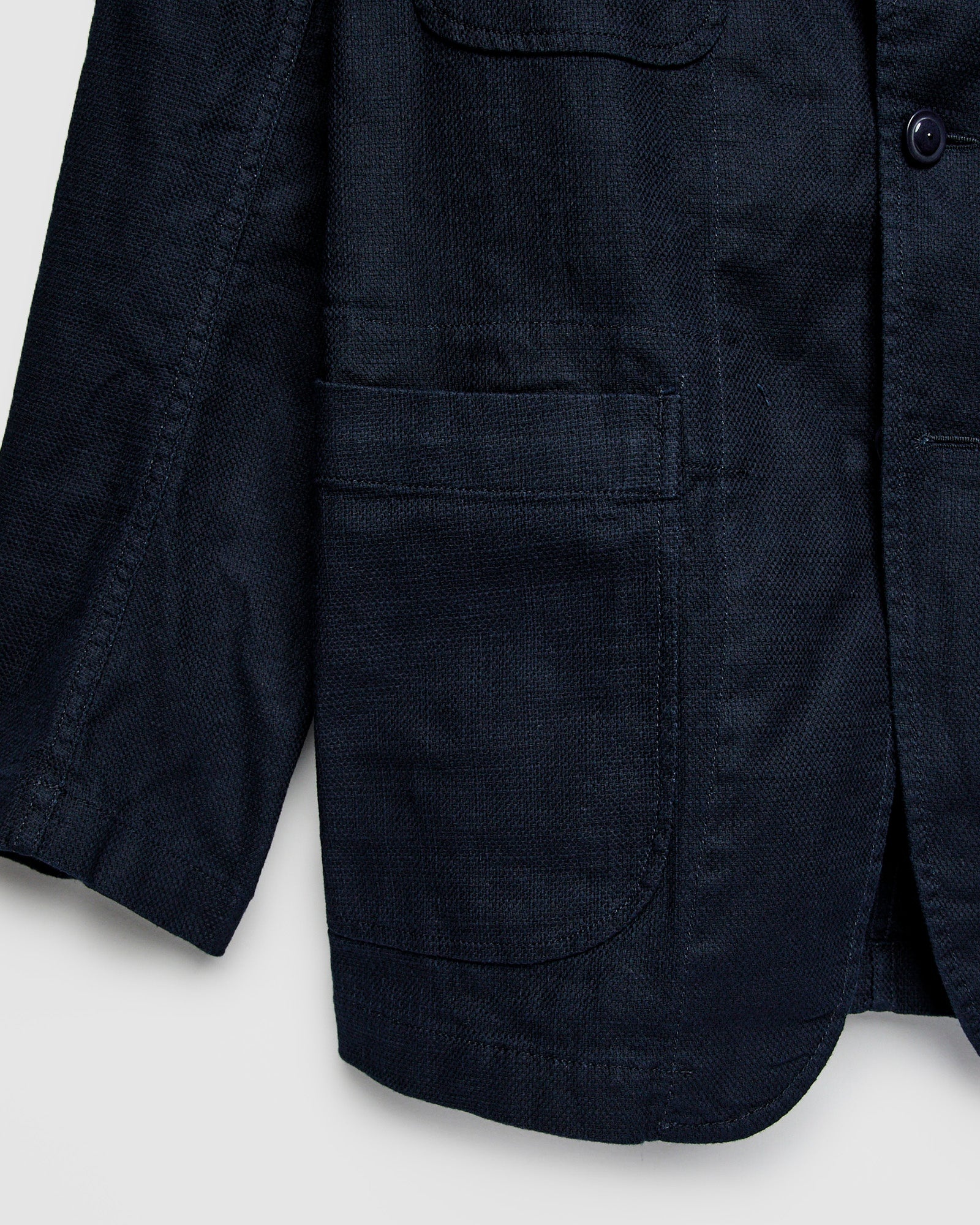 Bedford Jacket in Dark Navy Cotton Linen Java Cloth - 7