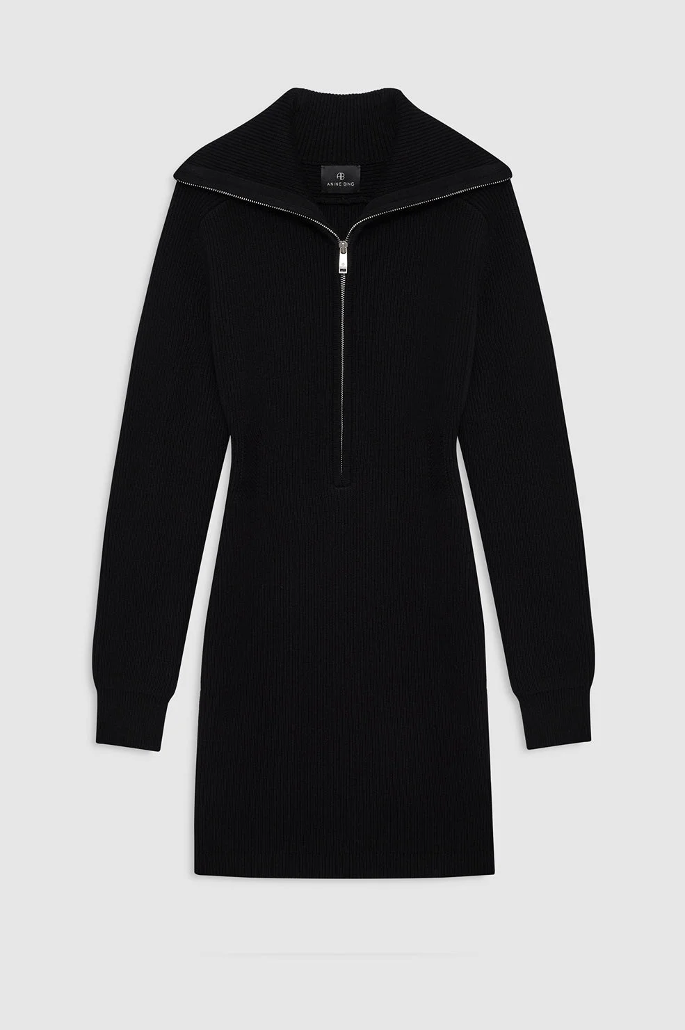 June Trucker Collar Dress - Black - 1