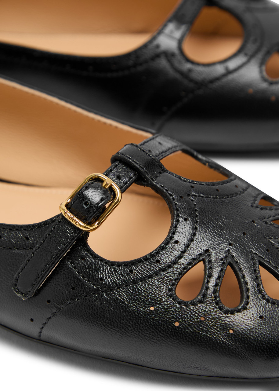 Chloe Misty Cut-out Leather Ballet Flats - 4