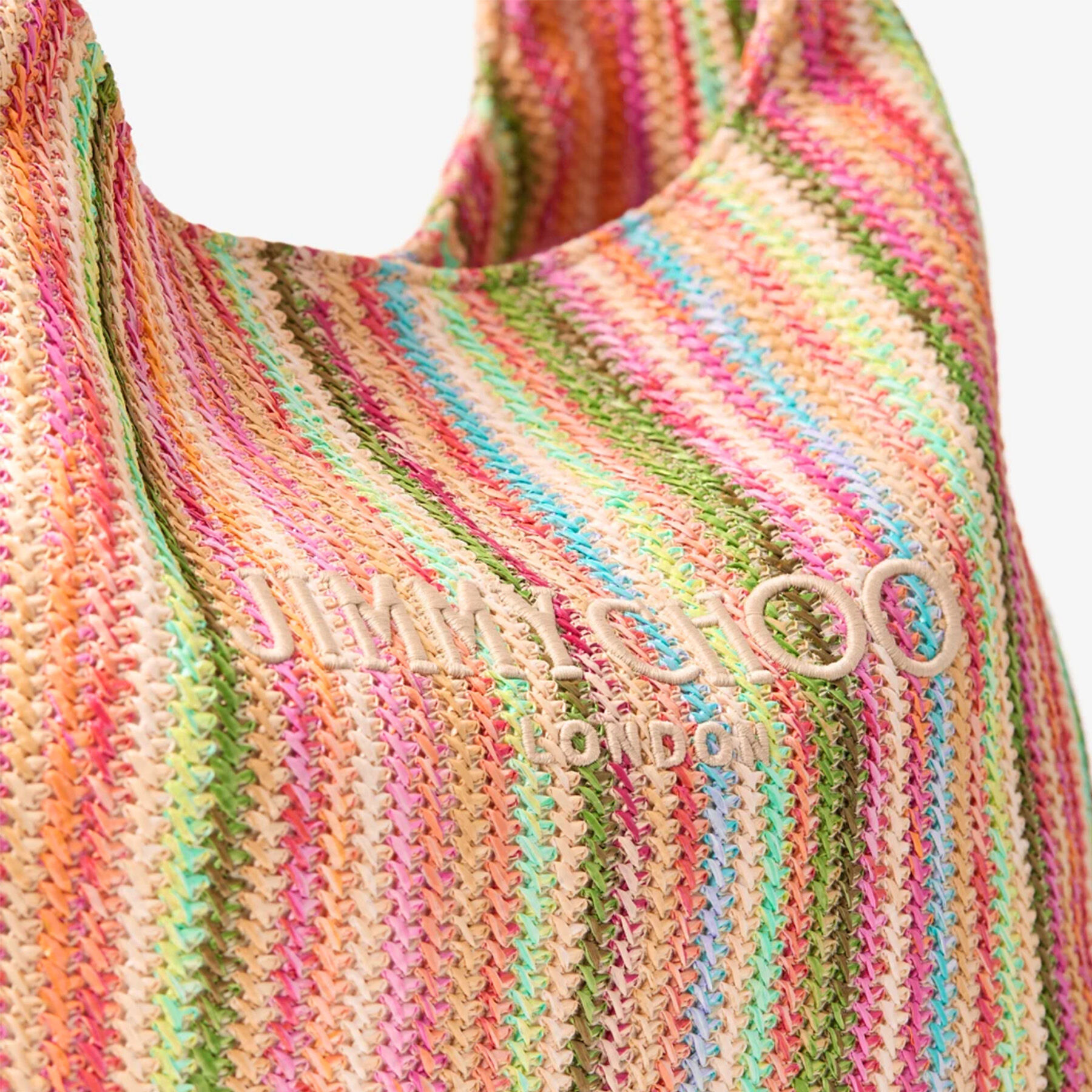 Beach Diamond Hobo L
Ecru Striped Raffia Shoulder Bag - 3