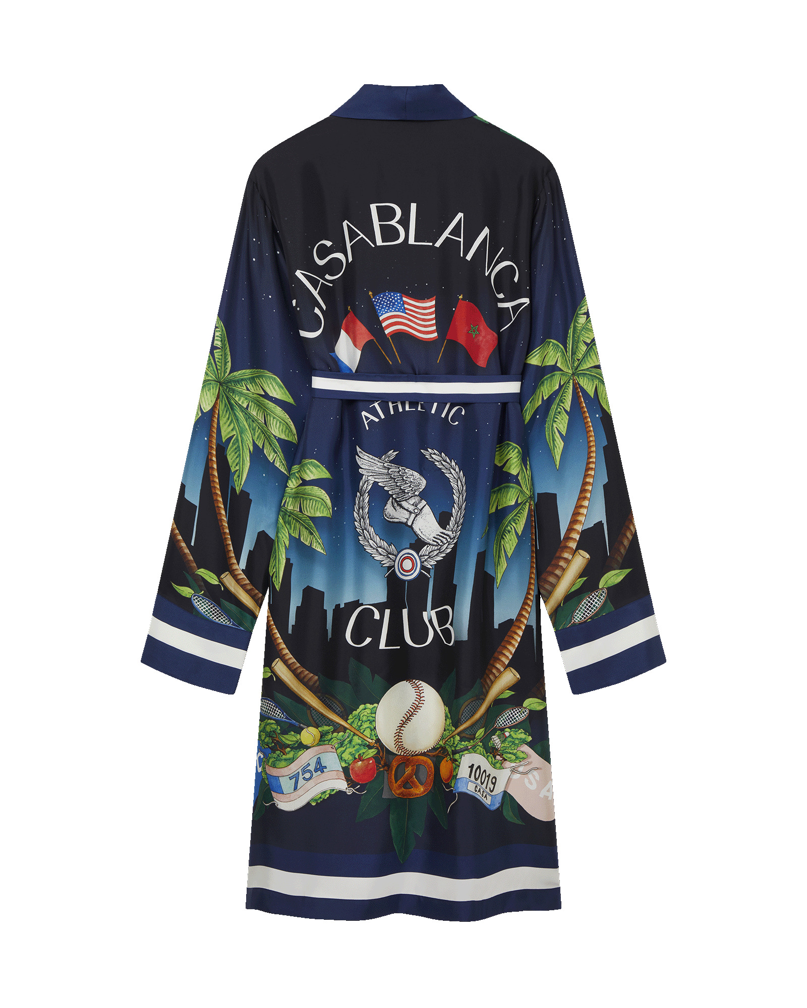 Casablanca Athletic Club Silk Robe - 2