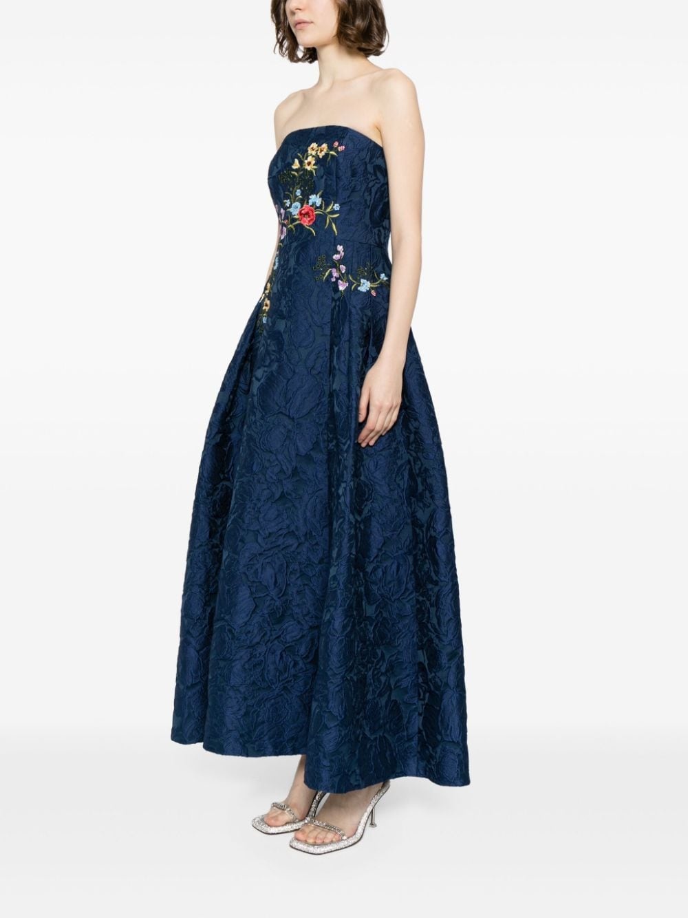 Belle floral-embroidered maxi dress - 3