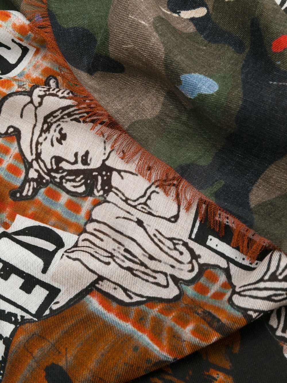 thin camouflage print scarf - 3