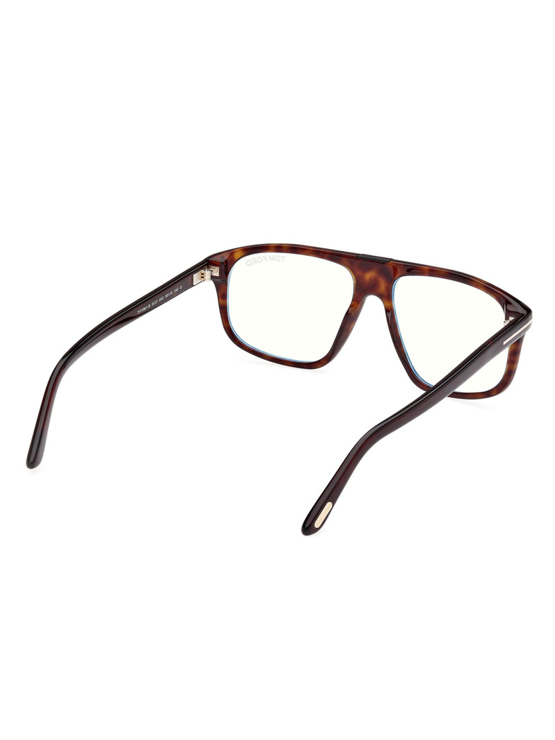 Men's 55MM Pilot Blue Block Glasses - Dark Havana Blue 6