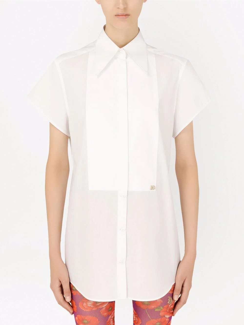 short-sleeve tuxedo shirt - 3