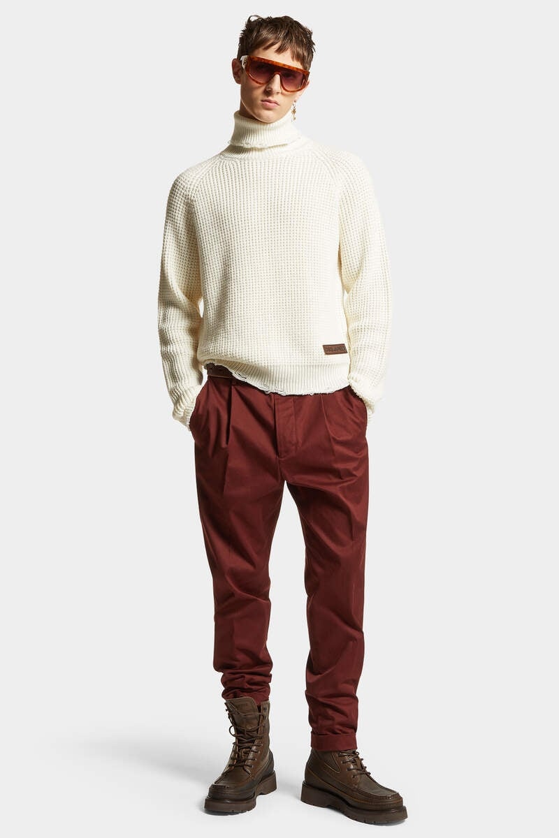 COTTON DRILL ONE PLEAT TROUSERS - 3