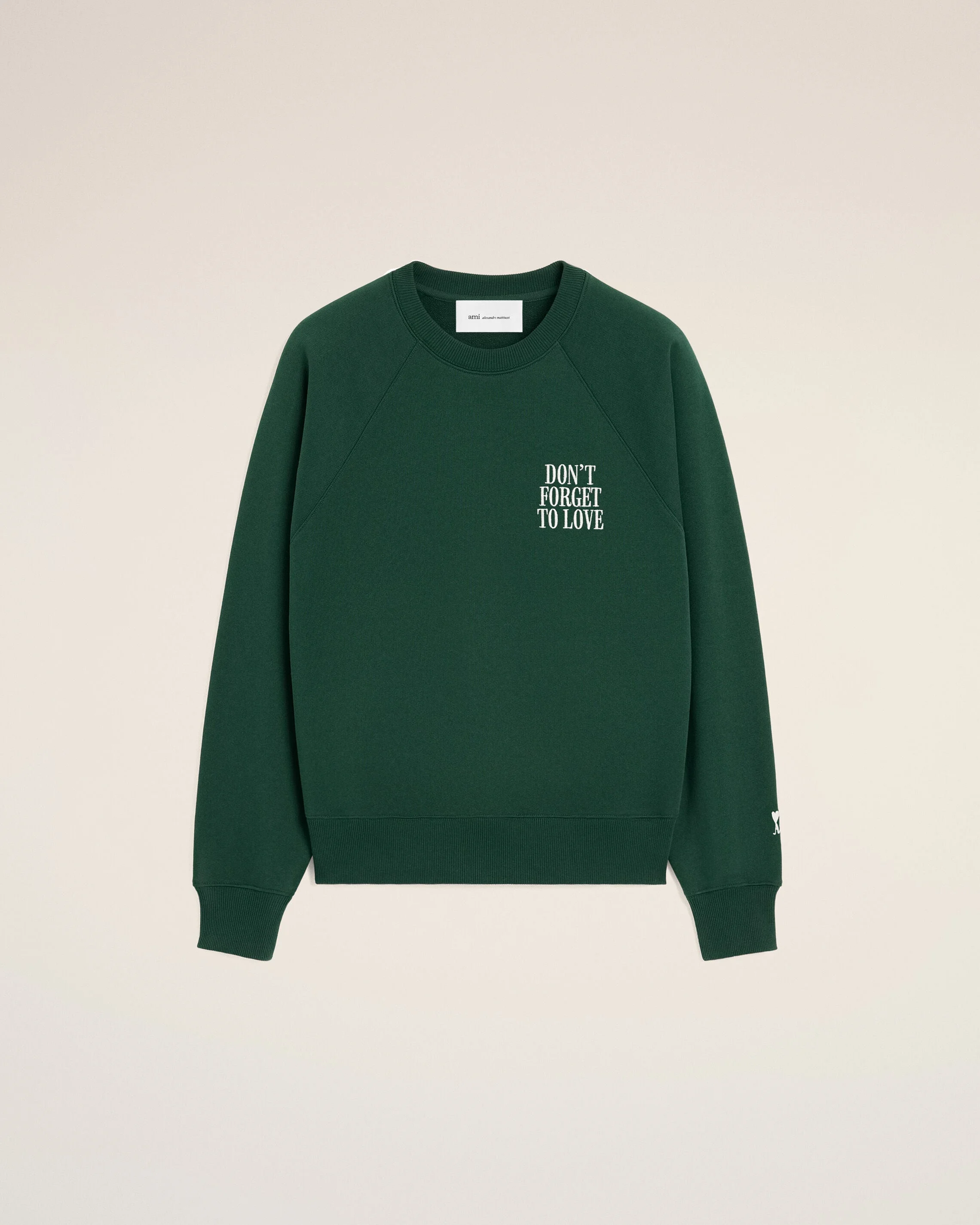 GREEN COTTON "DON'T FORGET TO LOVE" SWEATSHIRT - 1