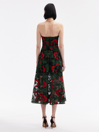 Oscar de la Renta MARBLED CARNATION GUIPURE COCKTAIL DRESS outlook