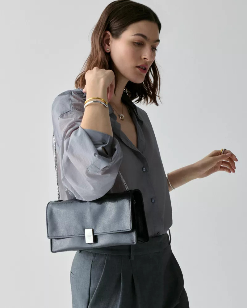 kate spade Deco Glazed Leather Soft Shoulder Bag outlook