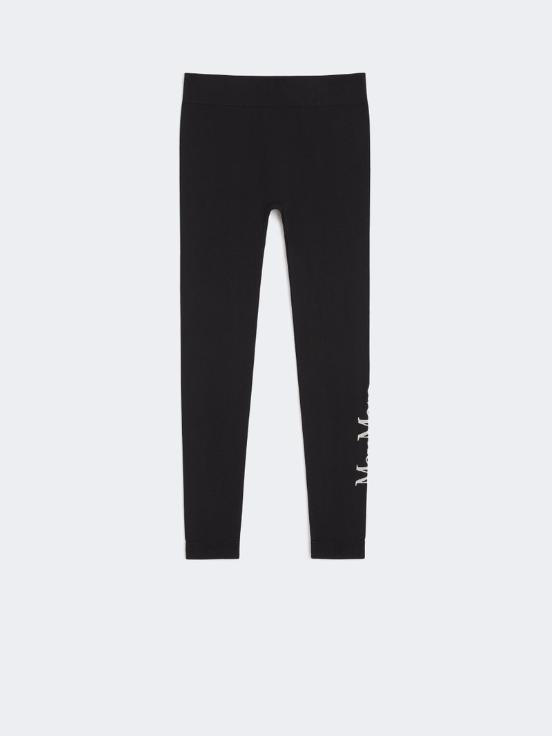 Stretch technical fabric leggings - BLACK 1