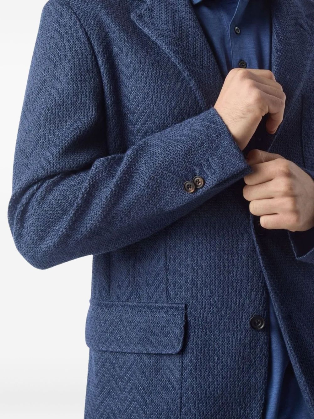 herringbone three-button jacket - 5