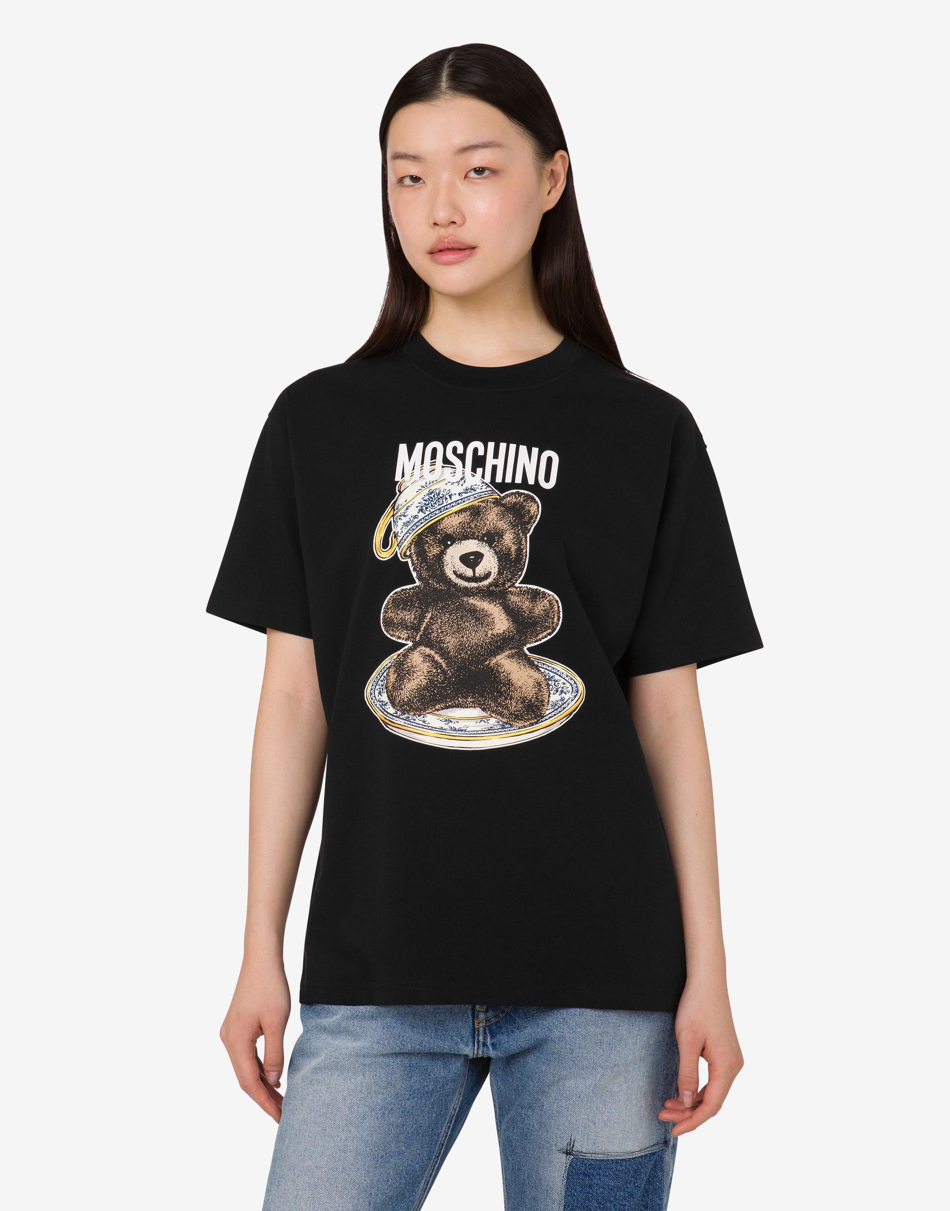 ORGANIC COTTON JERSEY T-SHIRT MOSCHINO TEDDY BEAR - 2