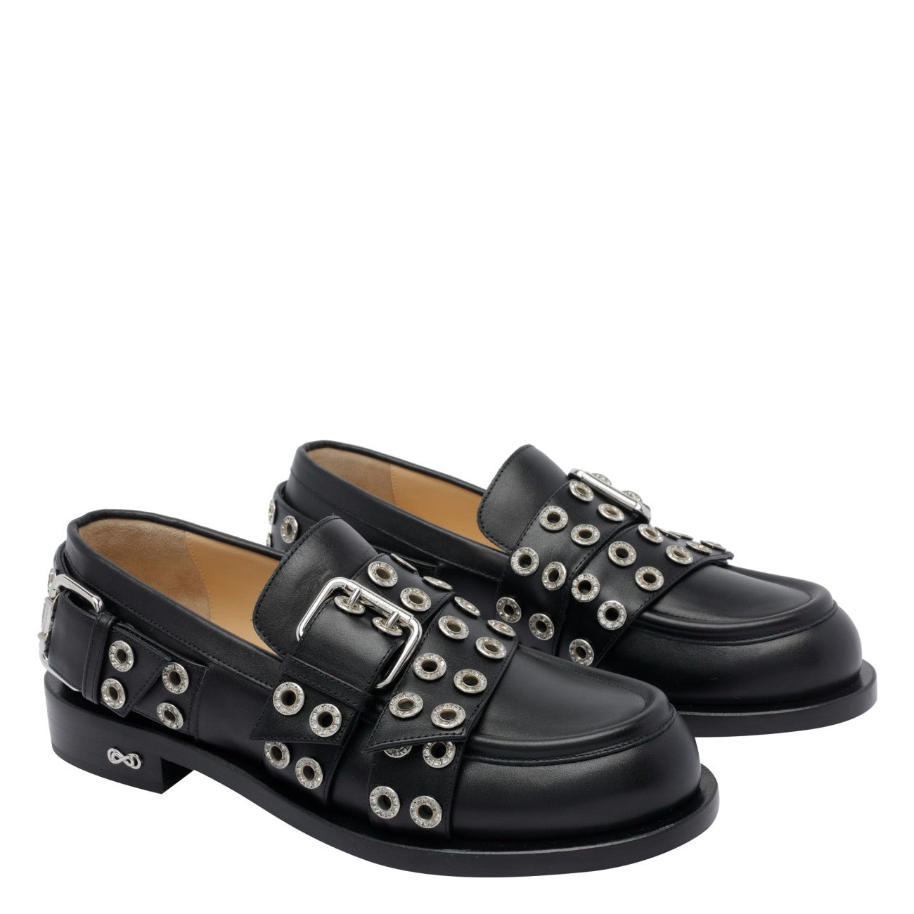 Mach & Mach Women Buckle Belt Vintage Loafers - 2