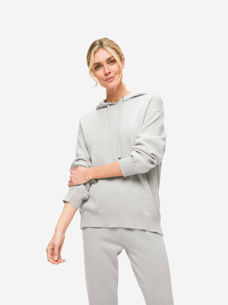 Women's Relaxed Pullover Hoodie Daphne Cashmere Silver - 5