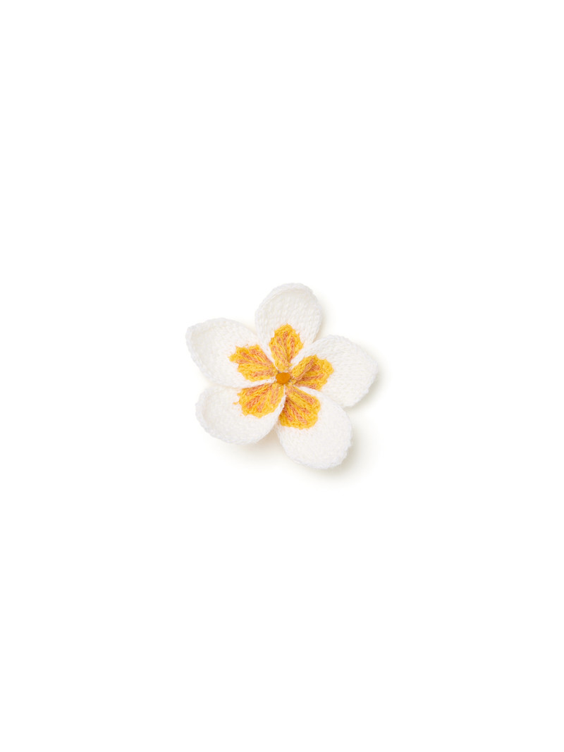 Frangipani Embroidered Brooch 1