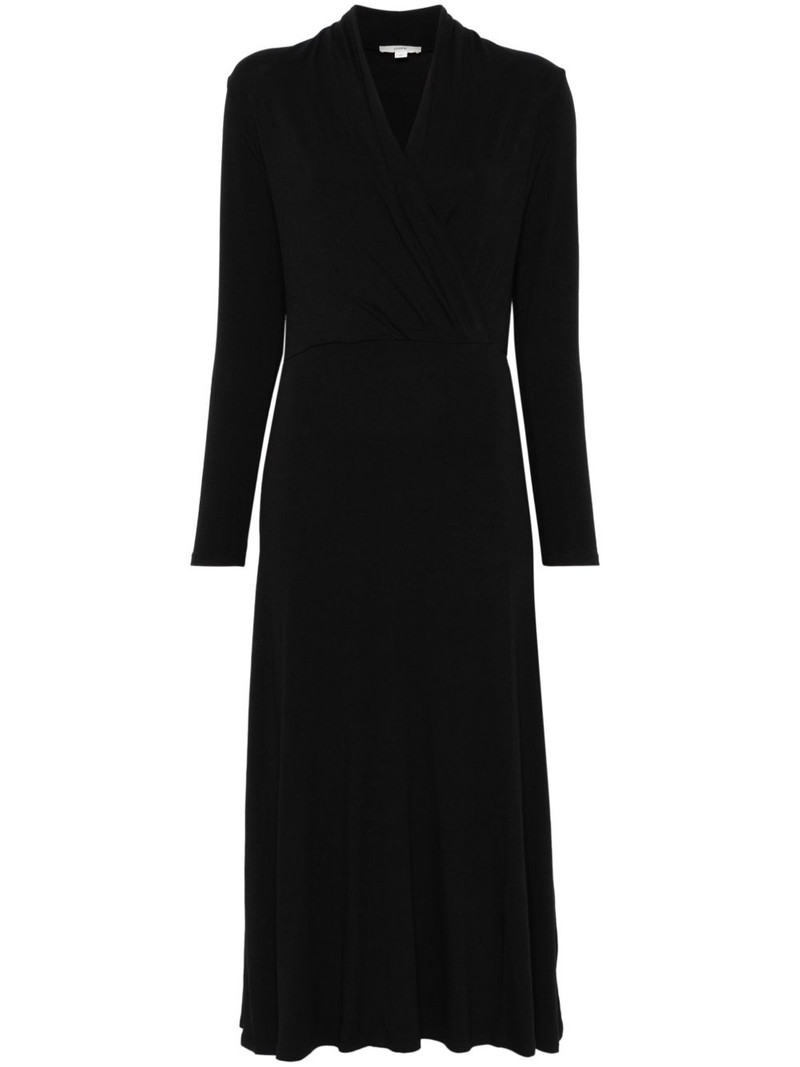 long-sleeves crossover midi dress 1