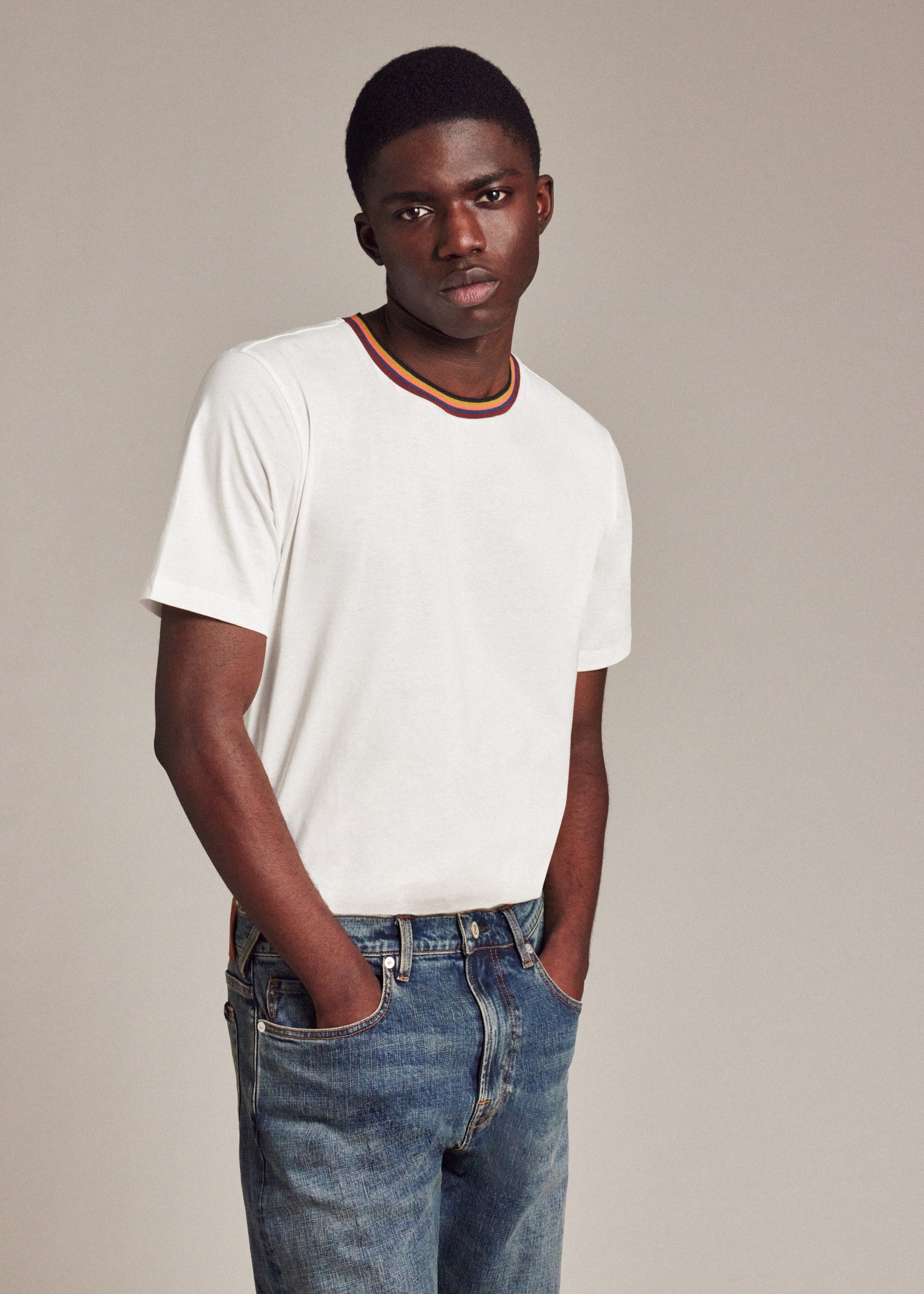 'Artist Stripe' Collar T-Shirt - 5