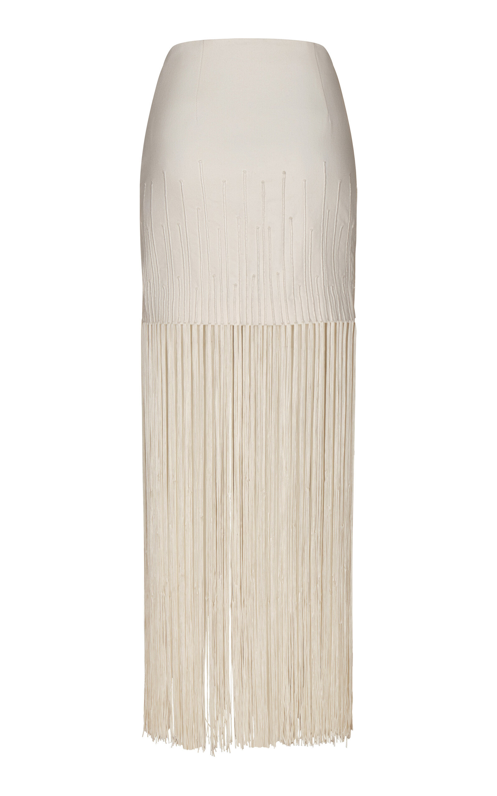 Aurora Sutil Fringed Cotton Skirt white - 3