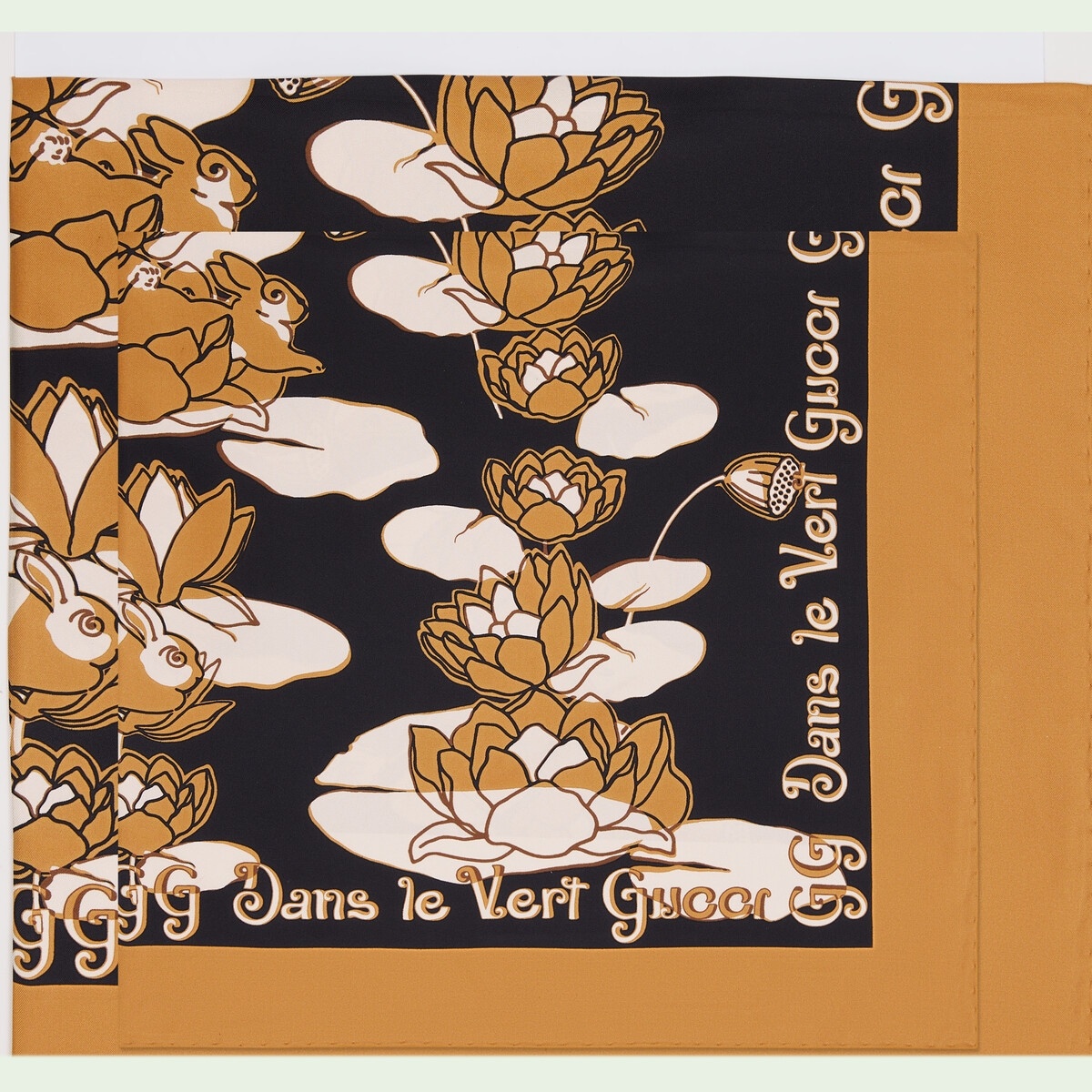 Waterlily print silk twill carré - 2