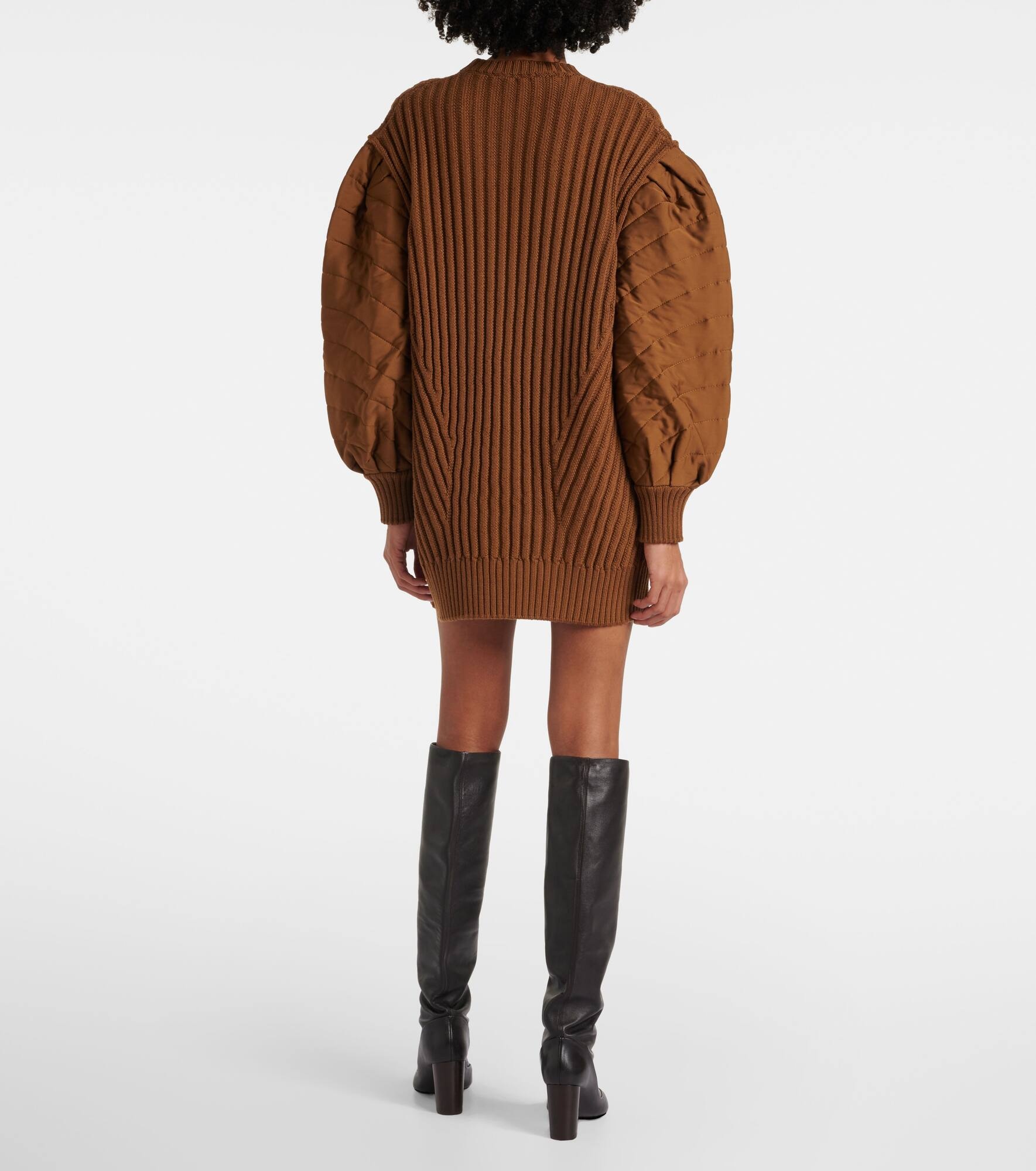 Ottuso ribbed-knit virgin wool minidress - 3