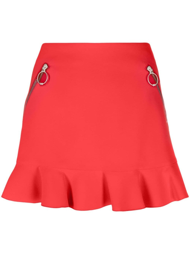 zip-pockets ruffled miniskirt 1
