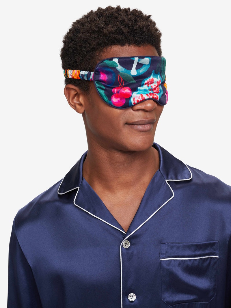 Eye Mask Brindisi 78 Silk Satin Navy - 5