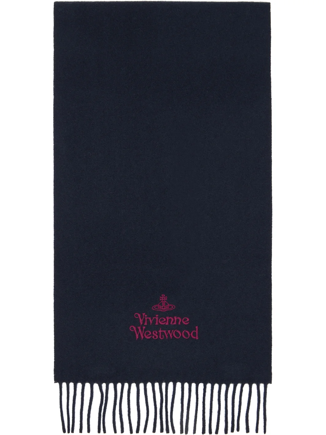 Navy Embroidered Scarf - 1