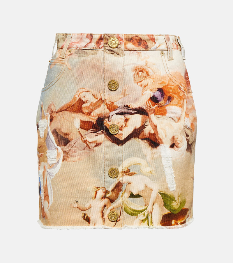 인쇄 된 데님 miniskirt 1