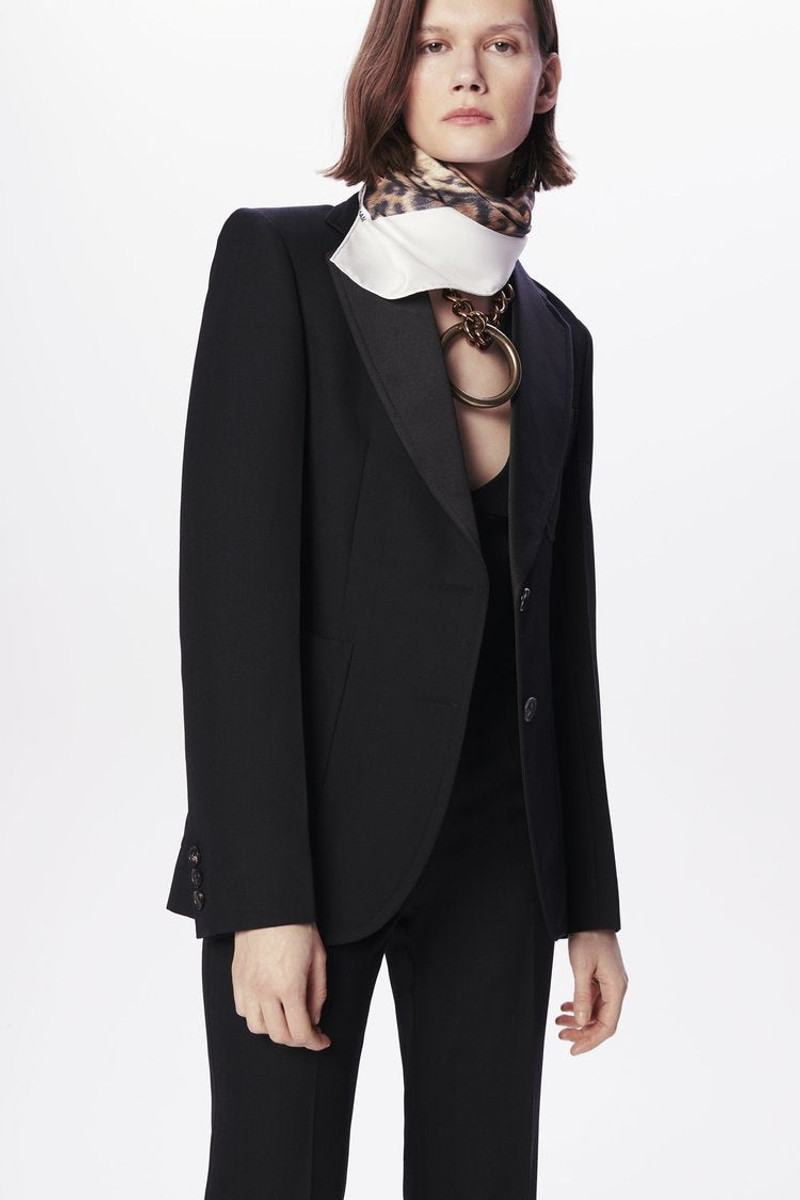 Victoria Beckham Silk Foulard in Leopard Print outlook