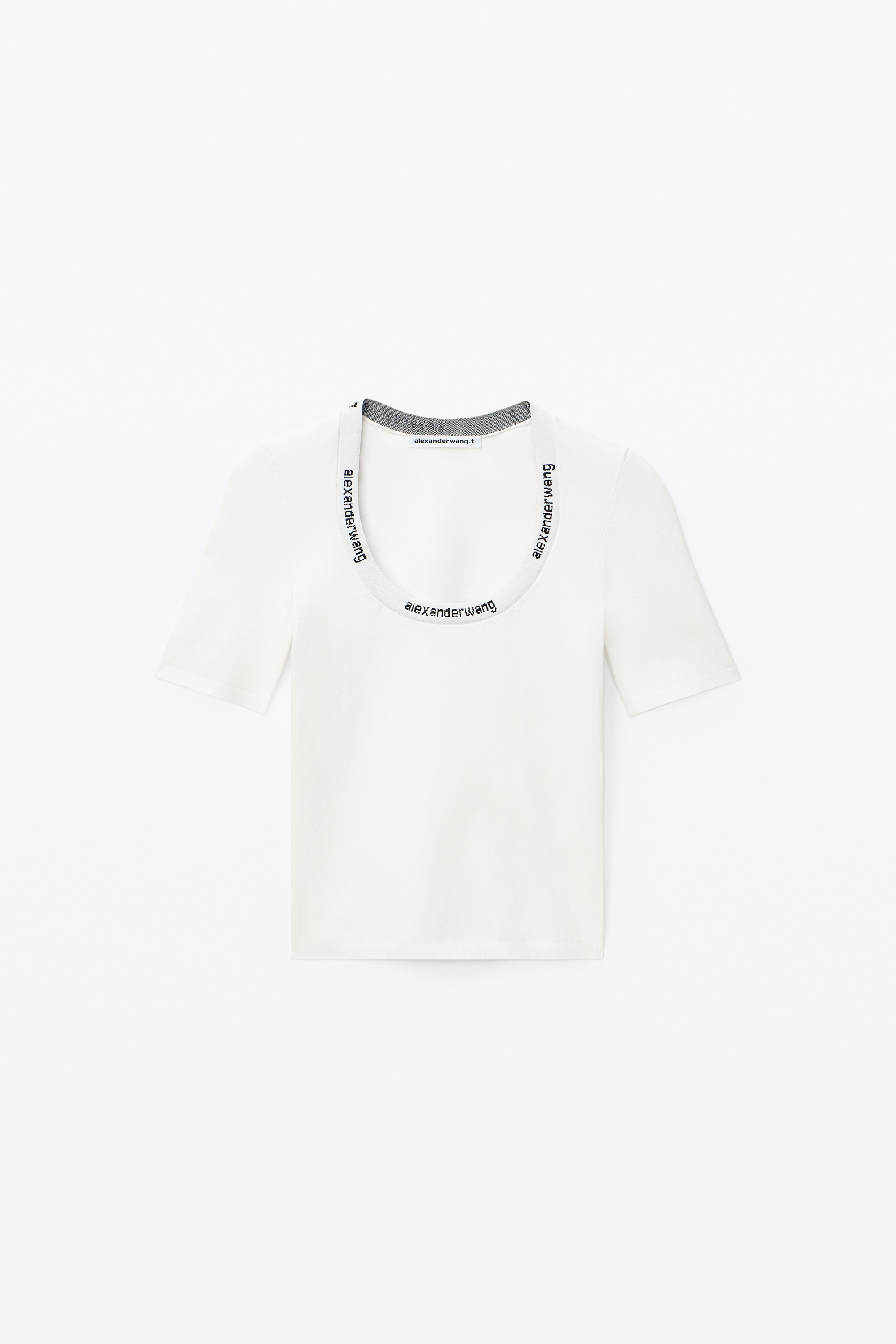 LOGO JACQUARD TEE IN STRETCH KNIT - 1