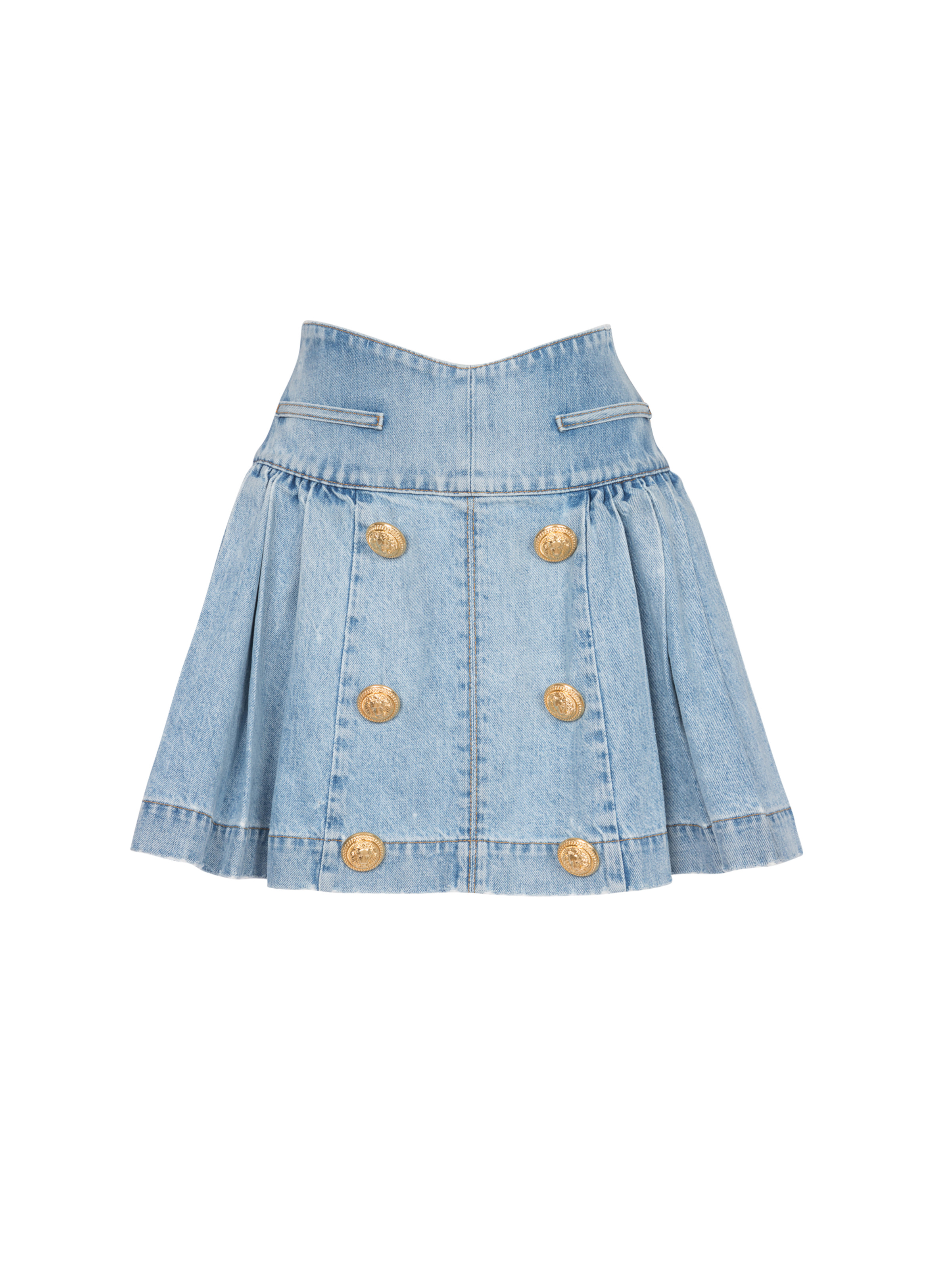 Denim high-waisted skirt - 1