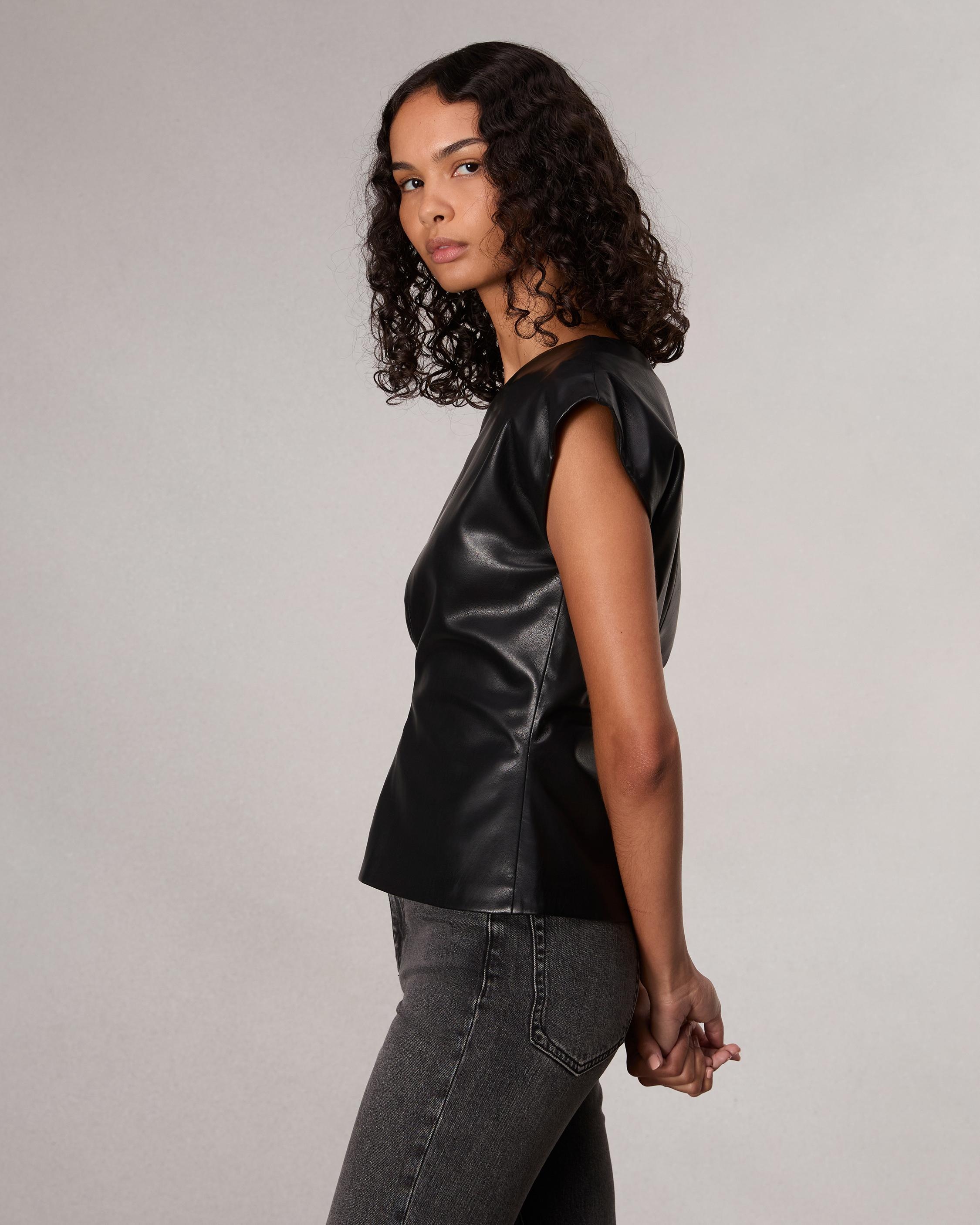 Eleanor Faux Leather Top - 4