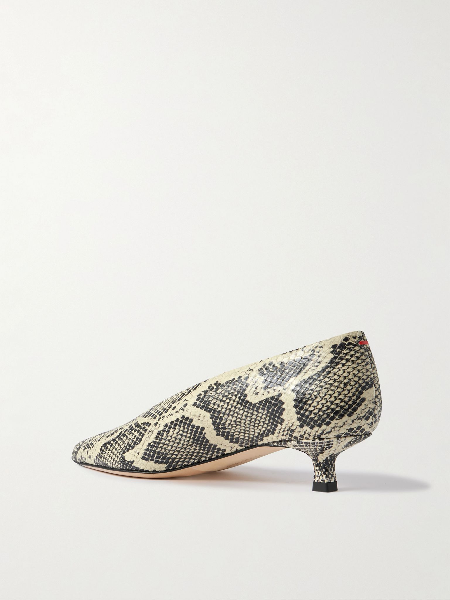 Clara snake-effect leather pumps Snake print - 3