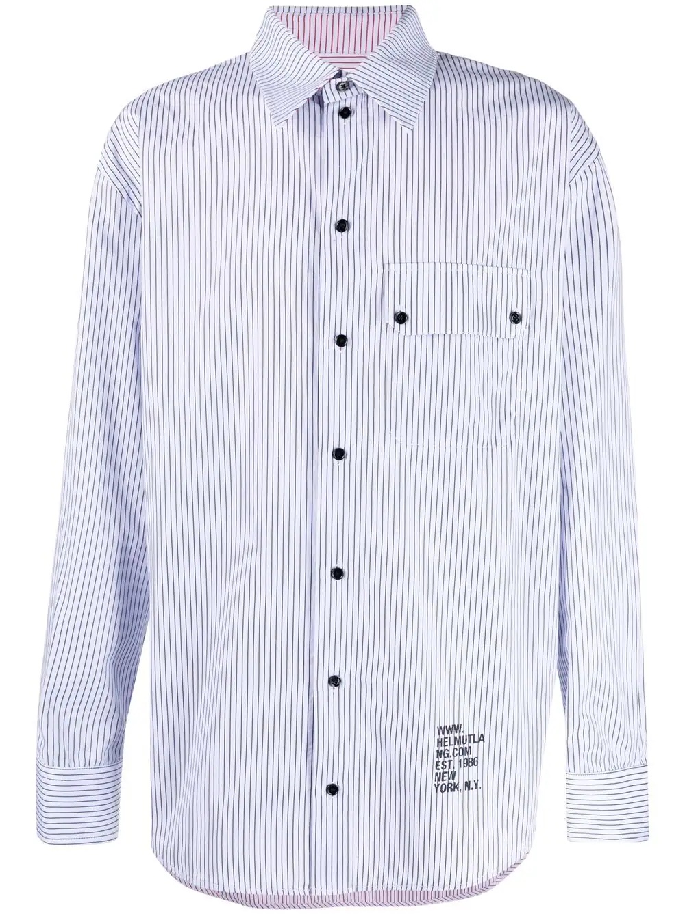 twin stripe long-sleeve shirt - 1