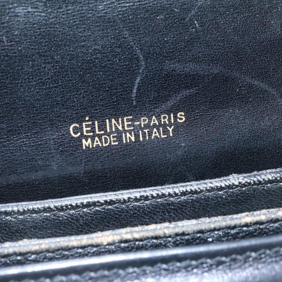 CELINE C Macadam Horse Carriage Shoulder Bag Canvas Black Gold - 10