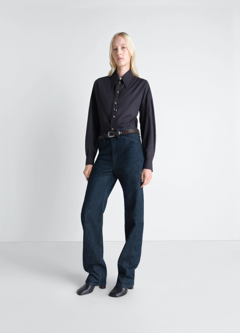 SOFT POINTED COLLAR SHIRT IN WASHED COTTON MUSLIN 3