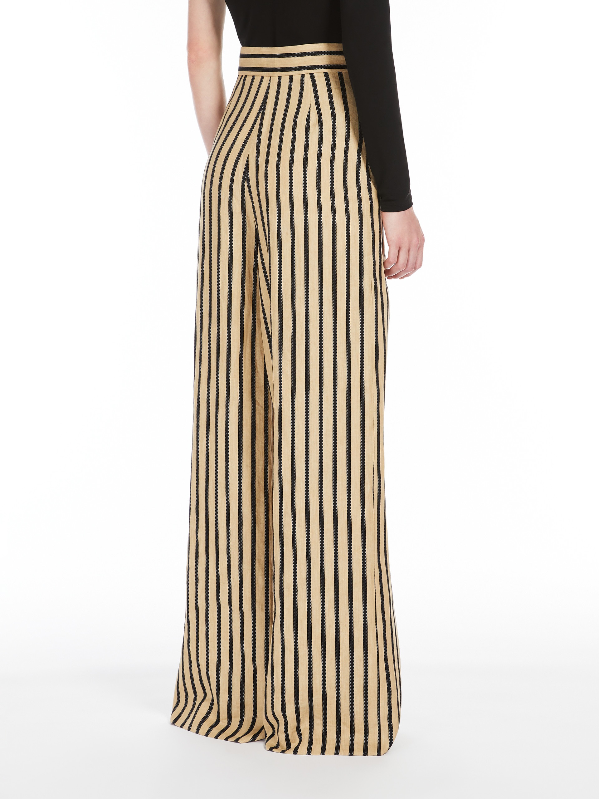 CESTINO Striped linen and cotton trousers - 4