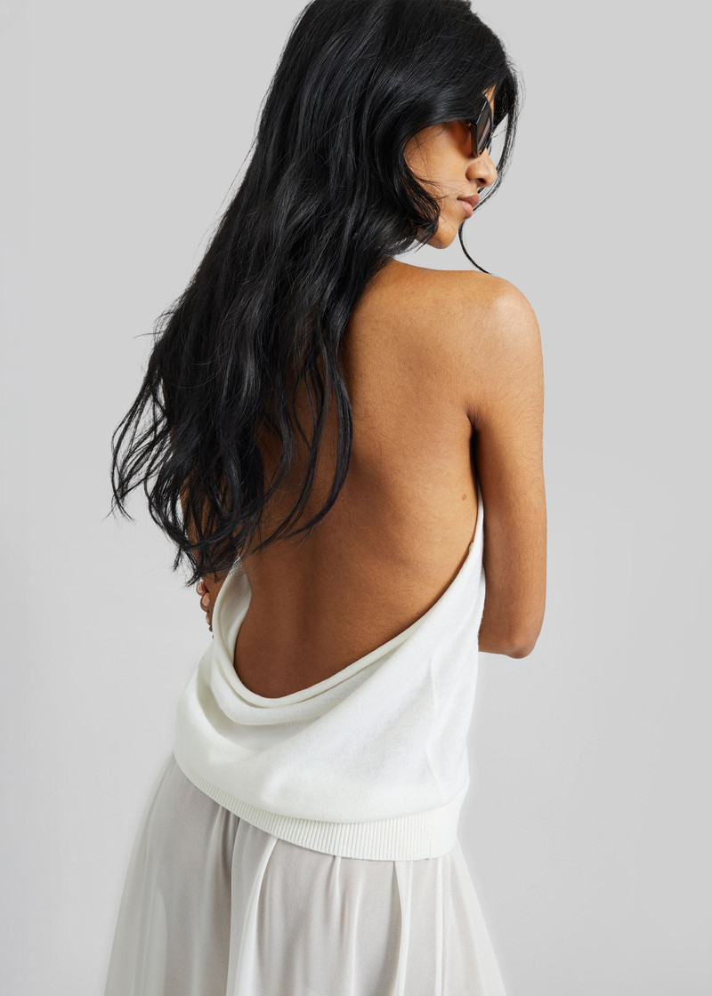 Nimi Knit Halter Top - White 3