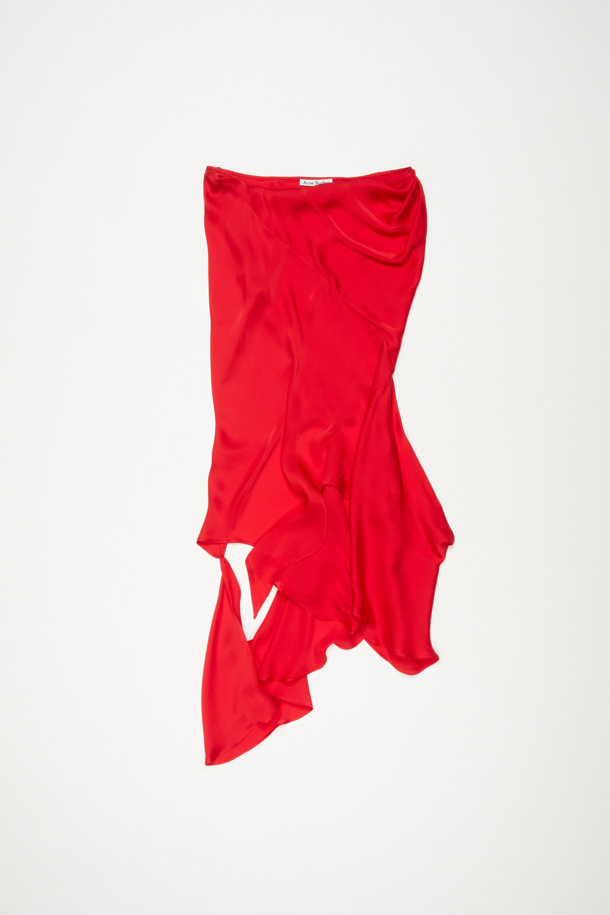 Silk cut-out skirt - Bright Red - 7