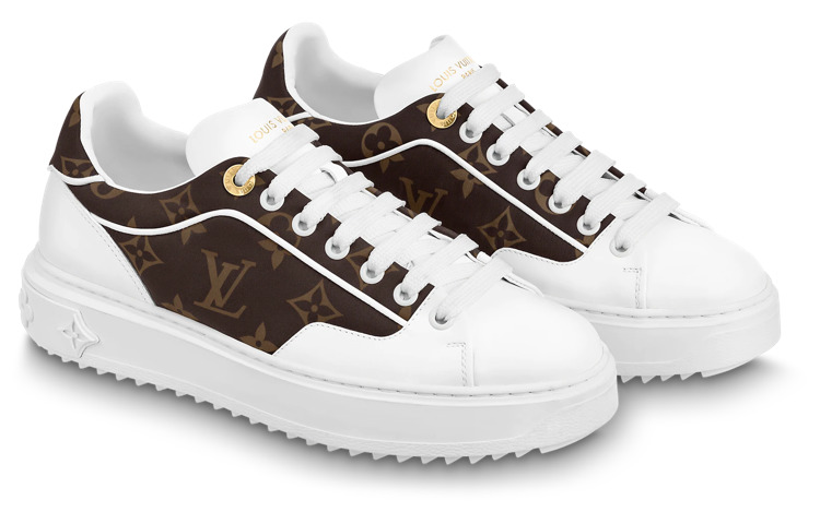 (WMNS) LOUIS VUITTON Time Out Sneakers 'White with Brown Monogram' 1AAP2X - 2