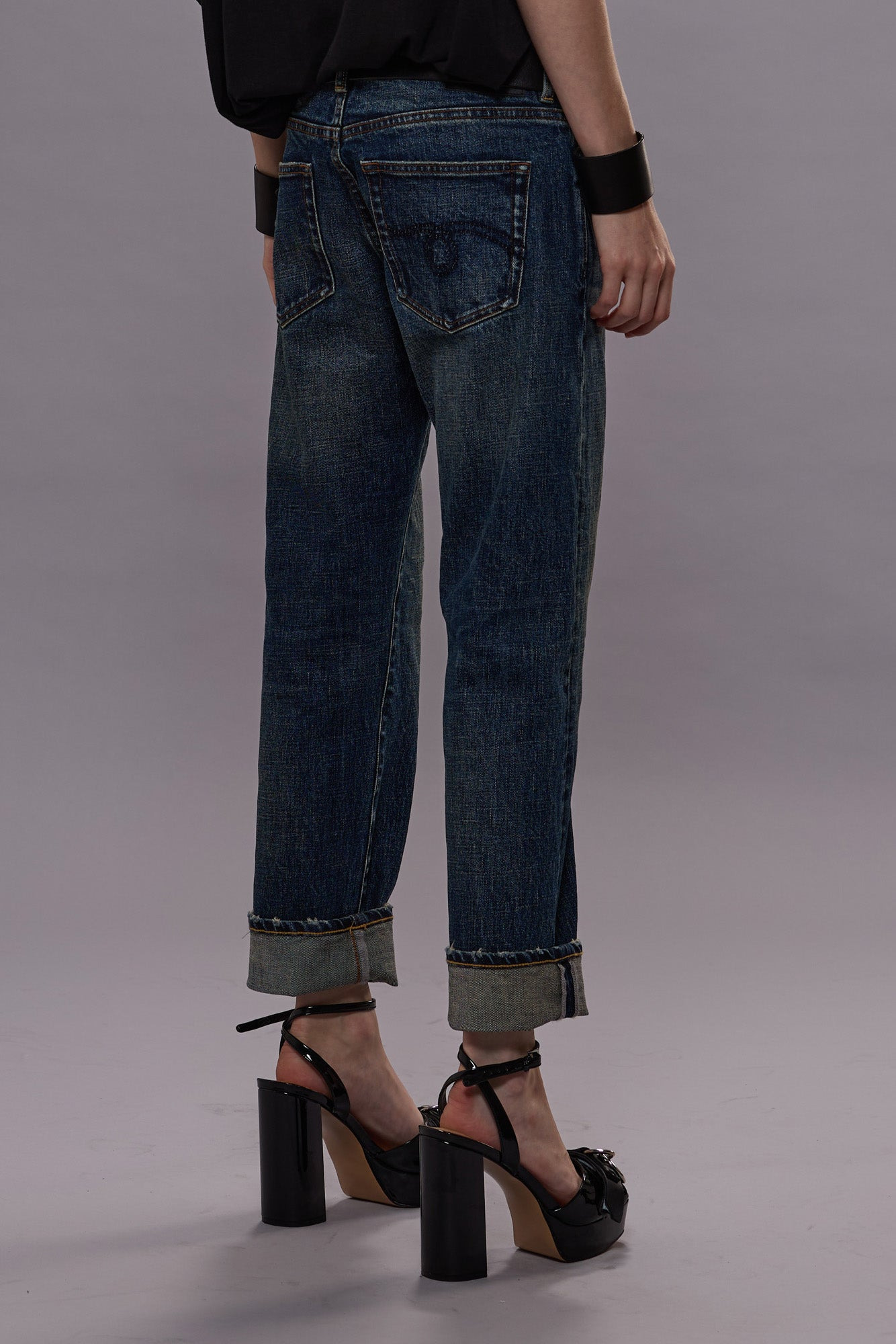 BOY STRAIGHT JEANS - MELVIN BLUE STRETCH -R13 - 4